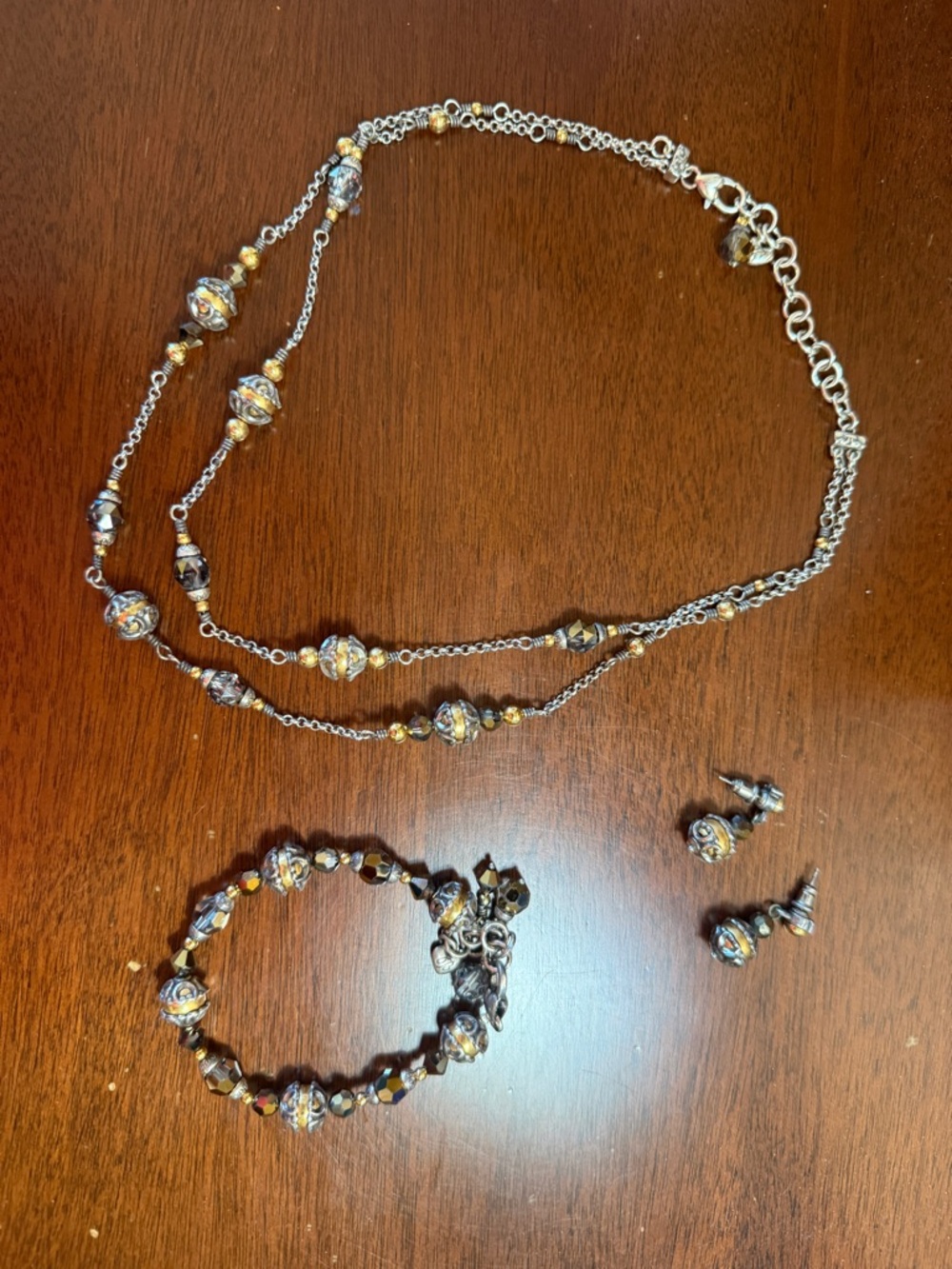 Brighton Jewelry. 3 piece set including necklace, bracelet and earrings. - Picture 2 of 9